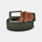 Braided Elastic Fabric Belt Big and Tall Men's Khaki | Elkav | Beltary