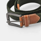 Braided Elastic Fabric Belt Big and Tall Men's Khaki | Elkav | Beltary