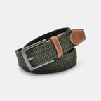 Braided Elastic Fabric Belt Big and Tall Men's Khaki | Elkav | Beltary