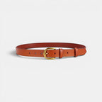 Classic Smooth Leather Belt Gold Round Buckle Women's | Lorvan | Beltary