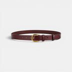 Classic Smooth Leather Belt Gold Round Buckle Women's | Lorvan | Beltary