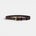 Classic Smooth Leather Belt Gold Round Buckle Women's | Lorvan | Beltary