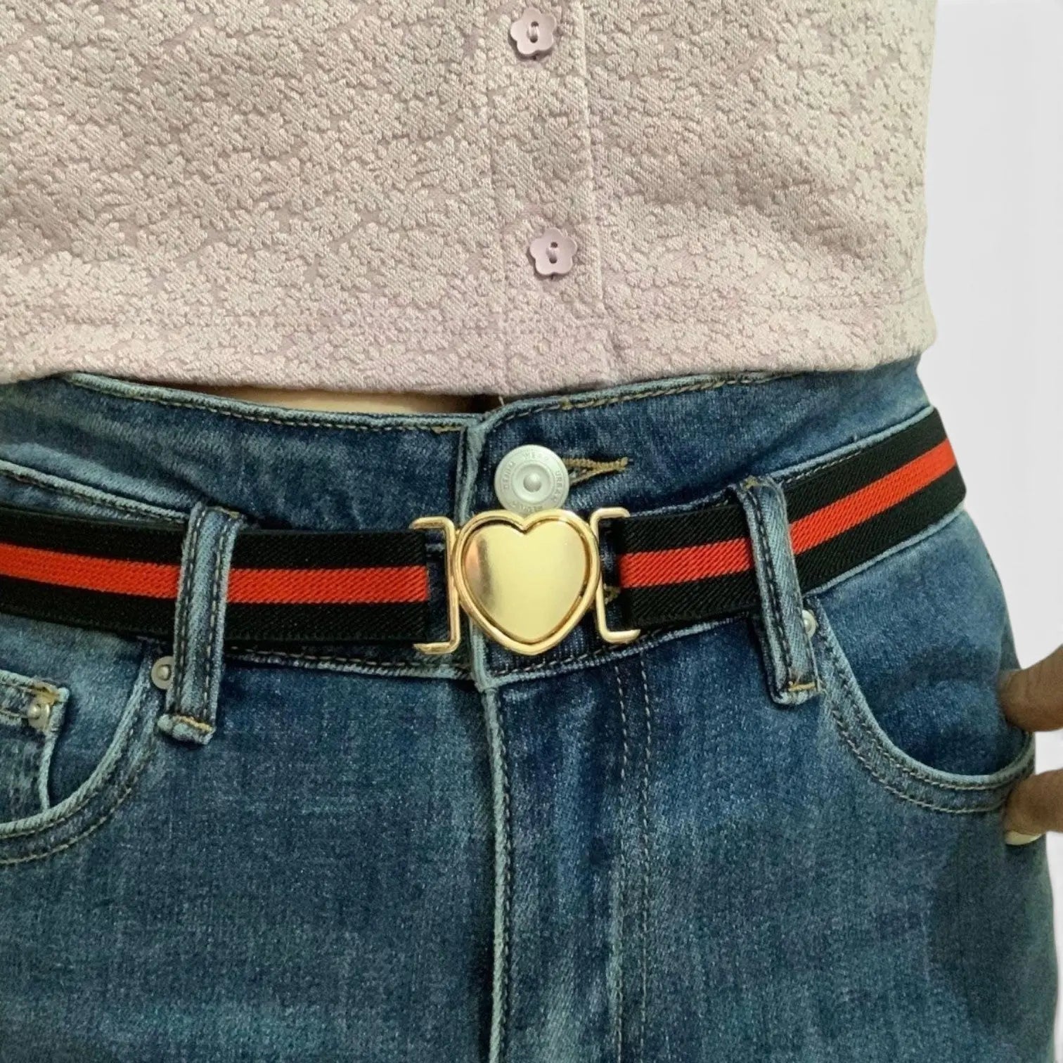 Girls' Elastic Belt Heart Buckle Quick Release | Dotrix | Beltary