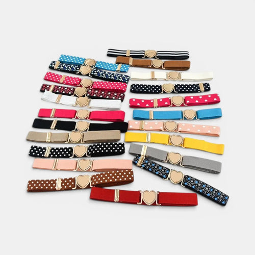 Girls' Elastic Belt Heart Buckle Quick Release | Dotrix | Beltary