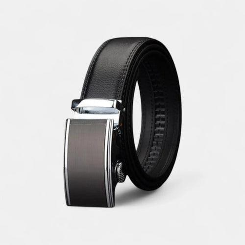 Men's Black Leather Formal Belt with Automatic Buckle | Nolvex | Beltary