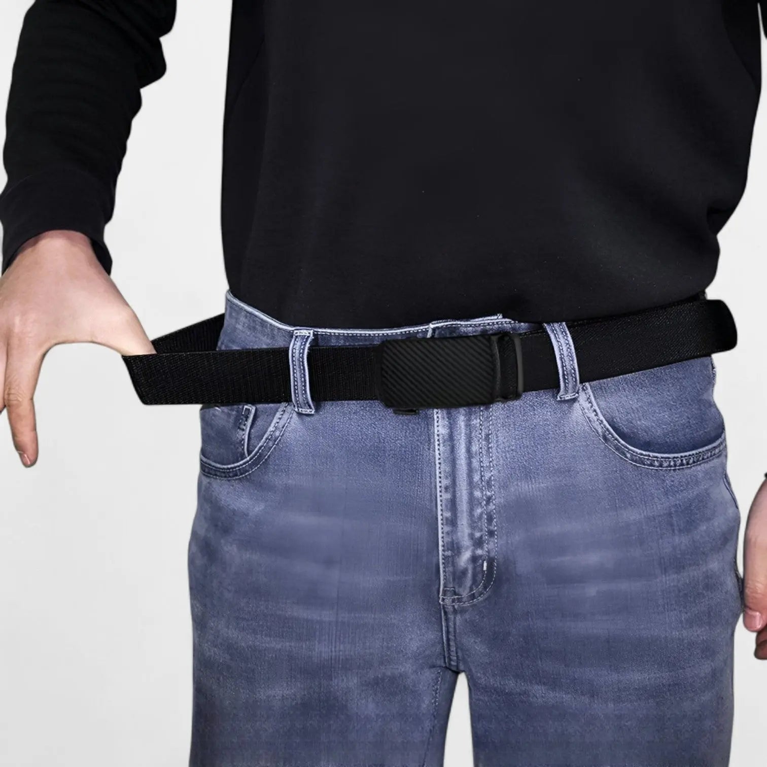 Men's Braided Elastic Canvas Belt with Automatic Buckle | Tolvex | Beltary