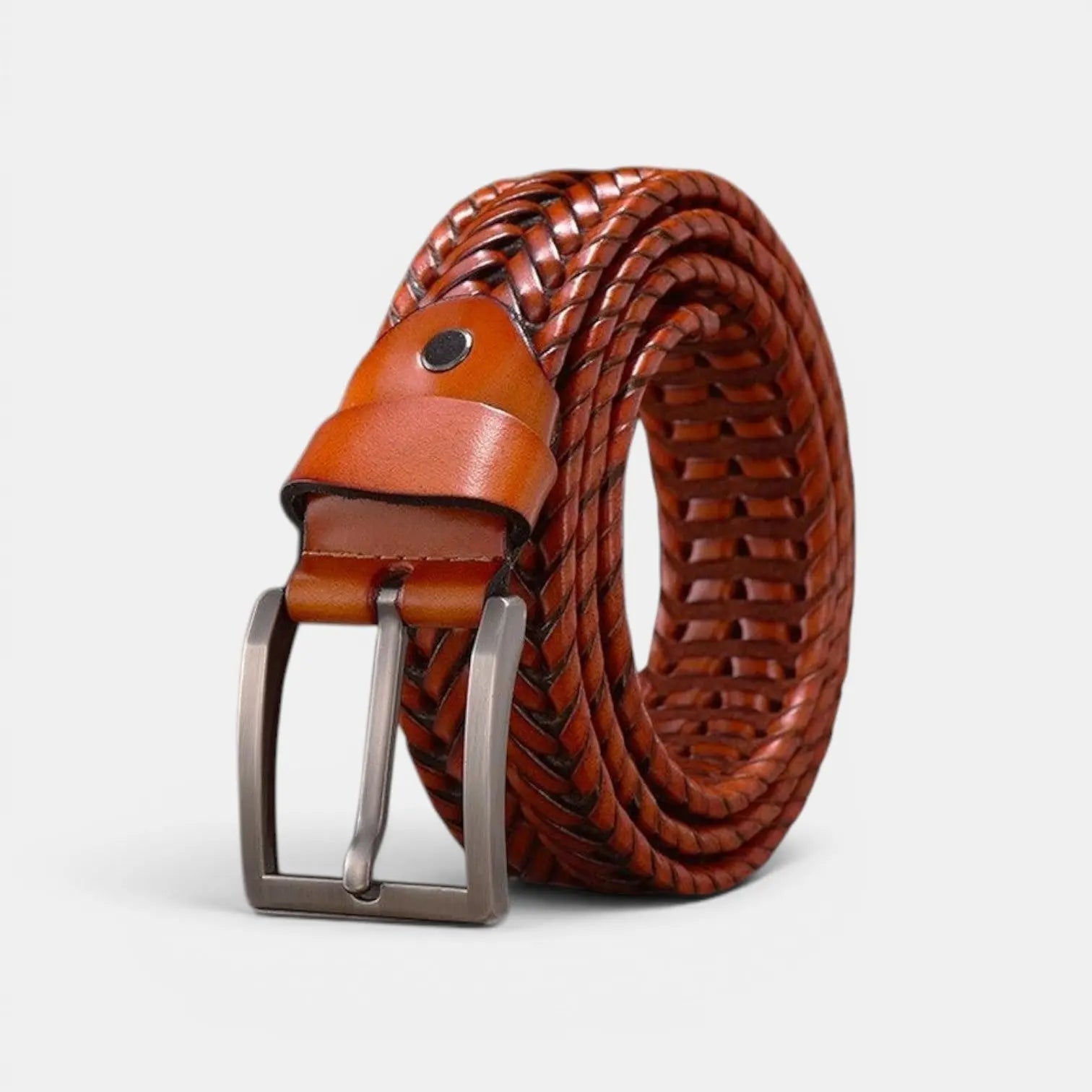 Men's Braided Leather Belt Silver Buckle | Trelvex | Beltary