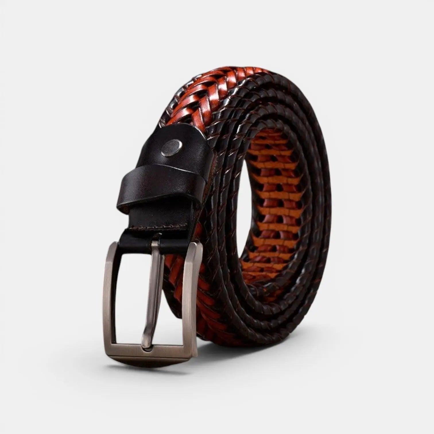 Men's Braided Leather Belt Silver Buckle | Trelvex | Beltary