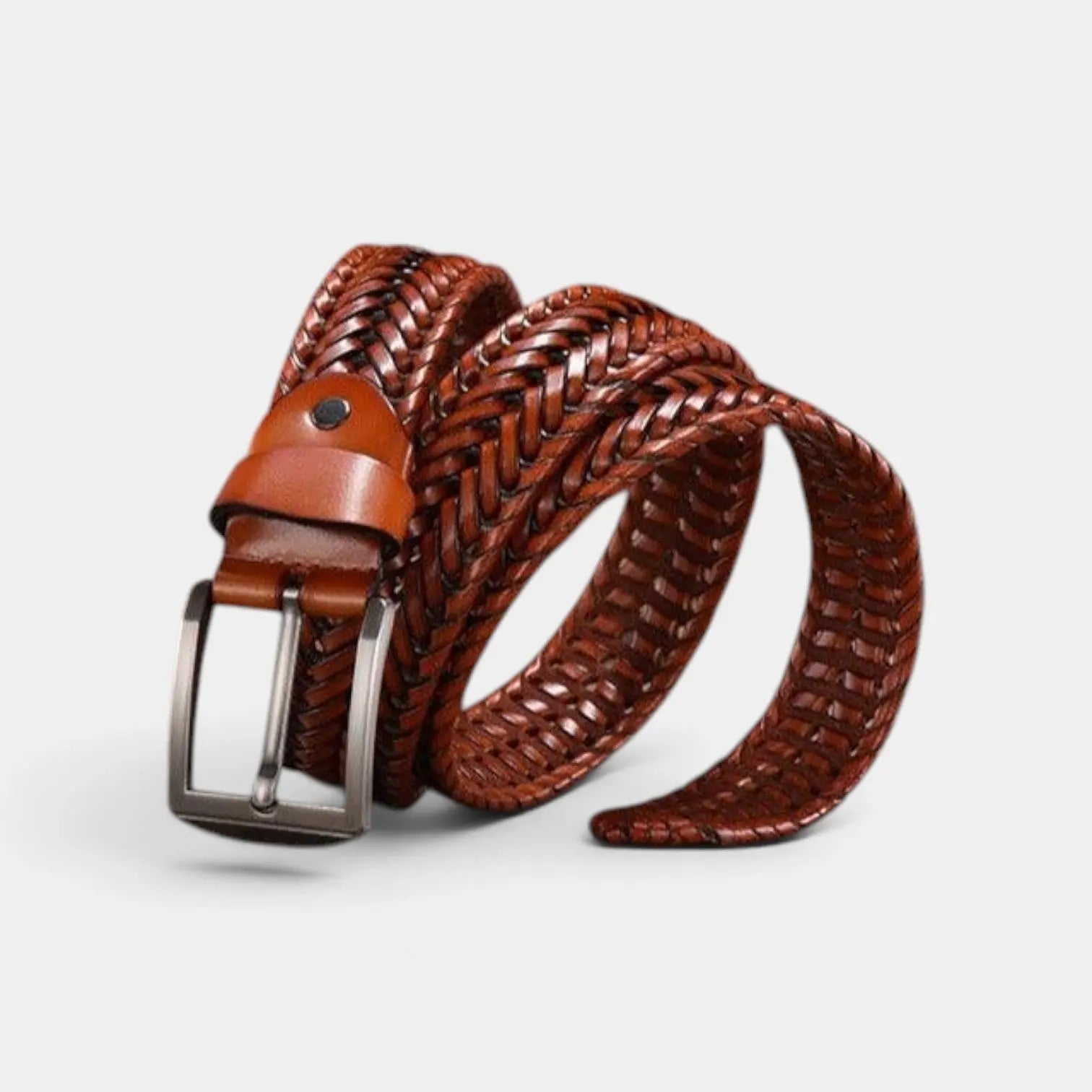 Men's Braided Leather Belt Silver Buckle | Trelvex | Beltary