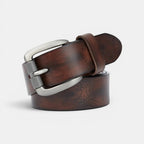 Men's Casual Aged Leather Belt Pin Buckle | Marvil | Beltary