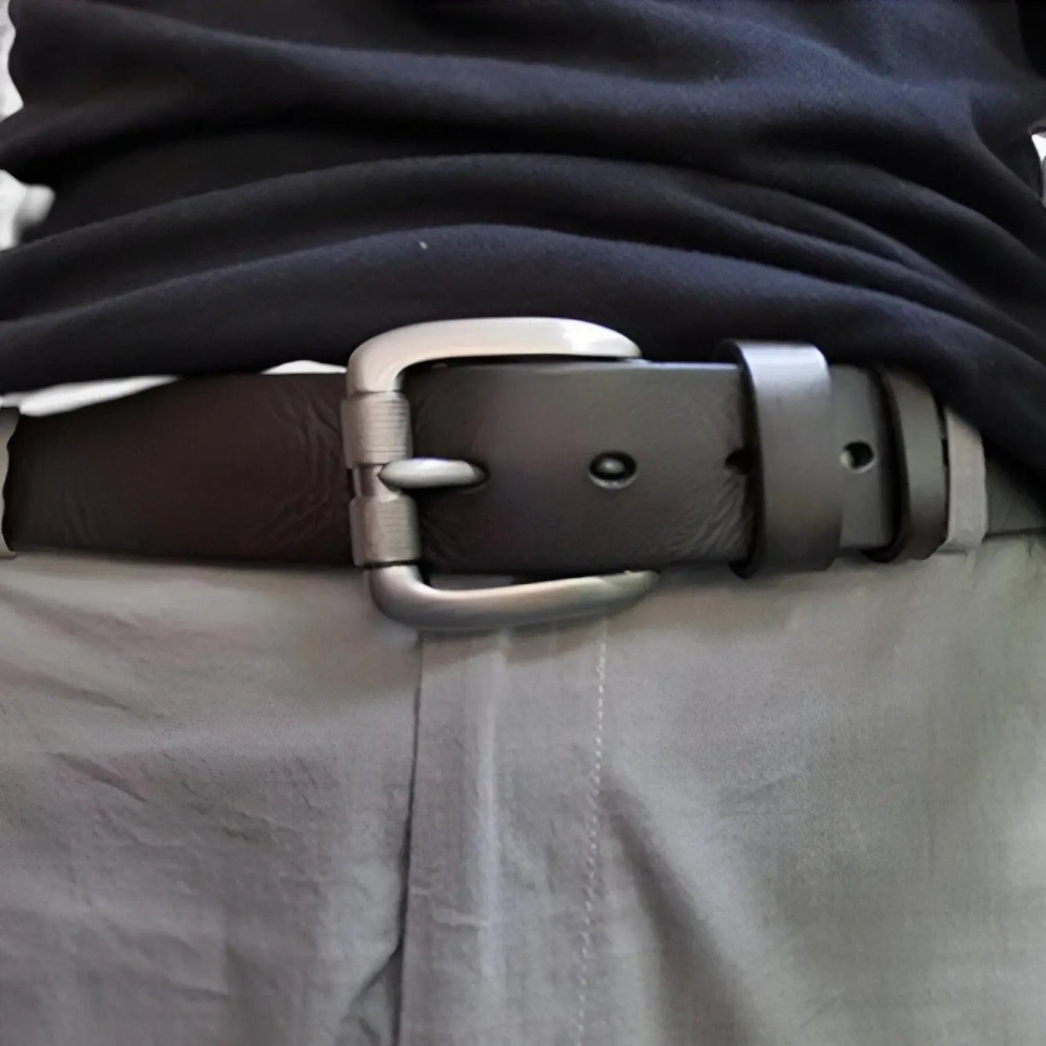 Men's Casual Aged Leather Belt Pin Buckle | Marvil | Beltary
