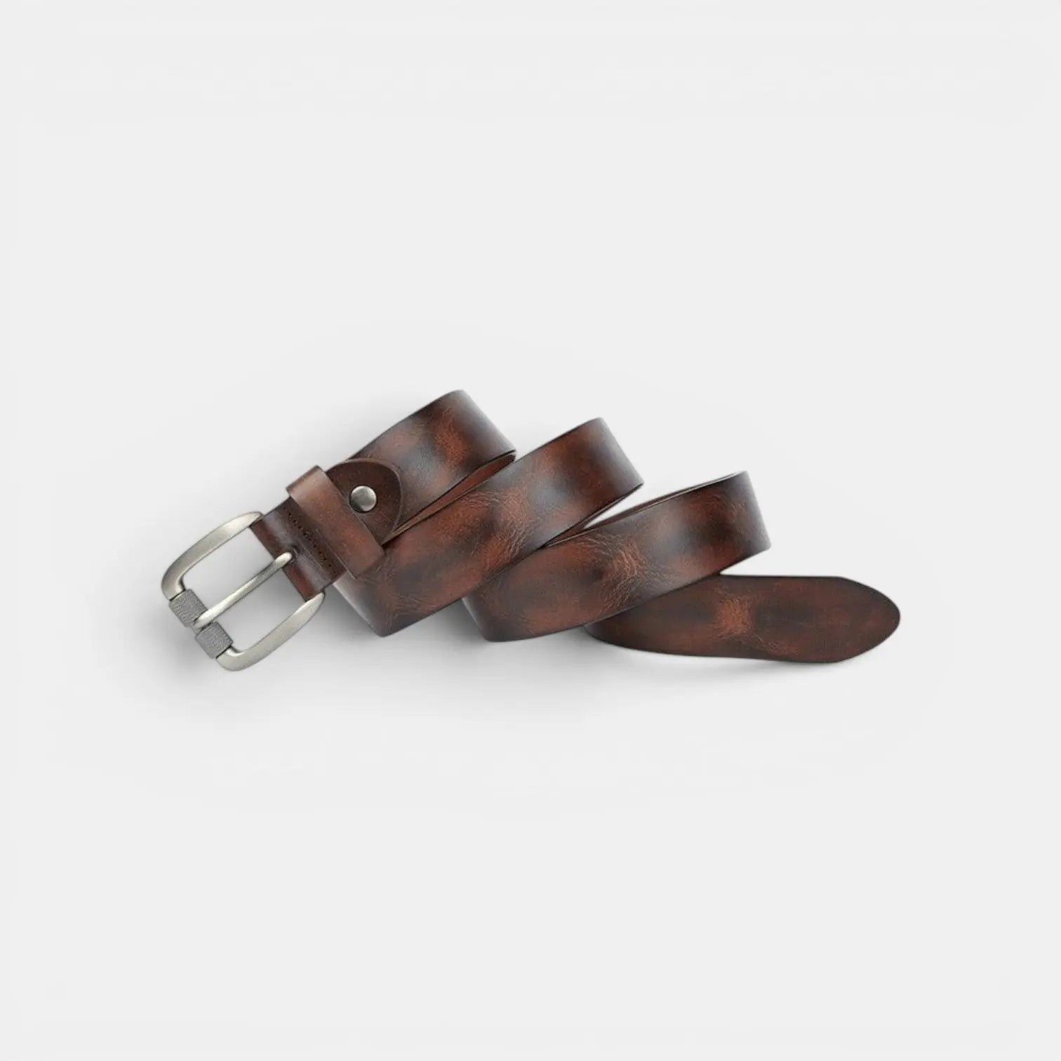 Men's Casual Aged Leather Belt Pin Buckle | Marvil | Beltary