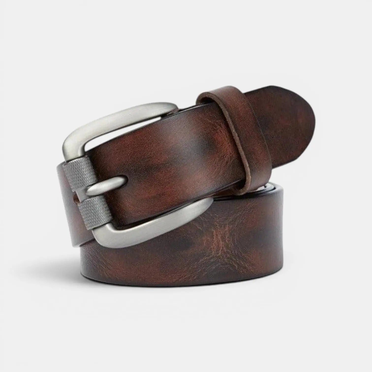 Men's Casual Aged Leather Belt Pin Buckle | Marvil | Beltary