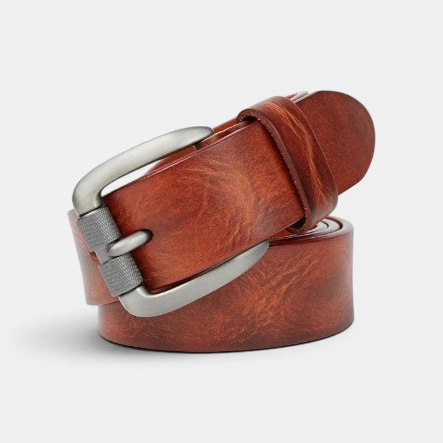 Men's Casual Aged Leather Belt Pin Buckle | Marvil | Beltary