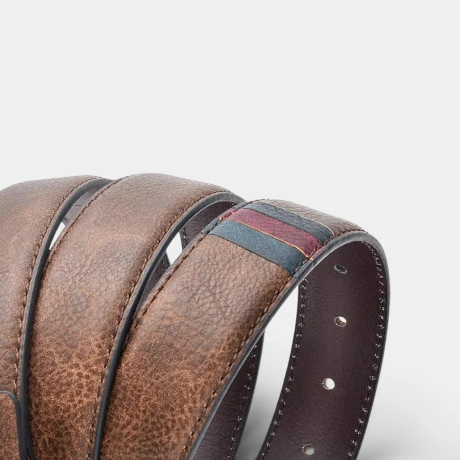 Men's Casual Aged Leather Belt with Silver Buckle | Grelvox | Beltary