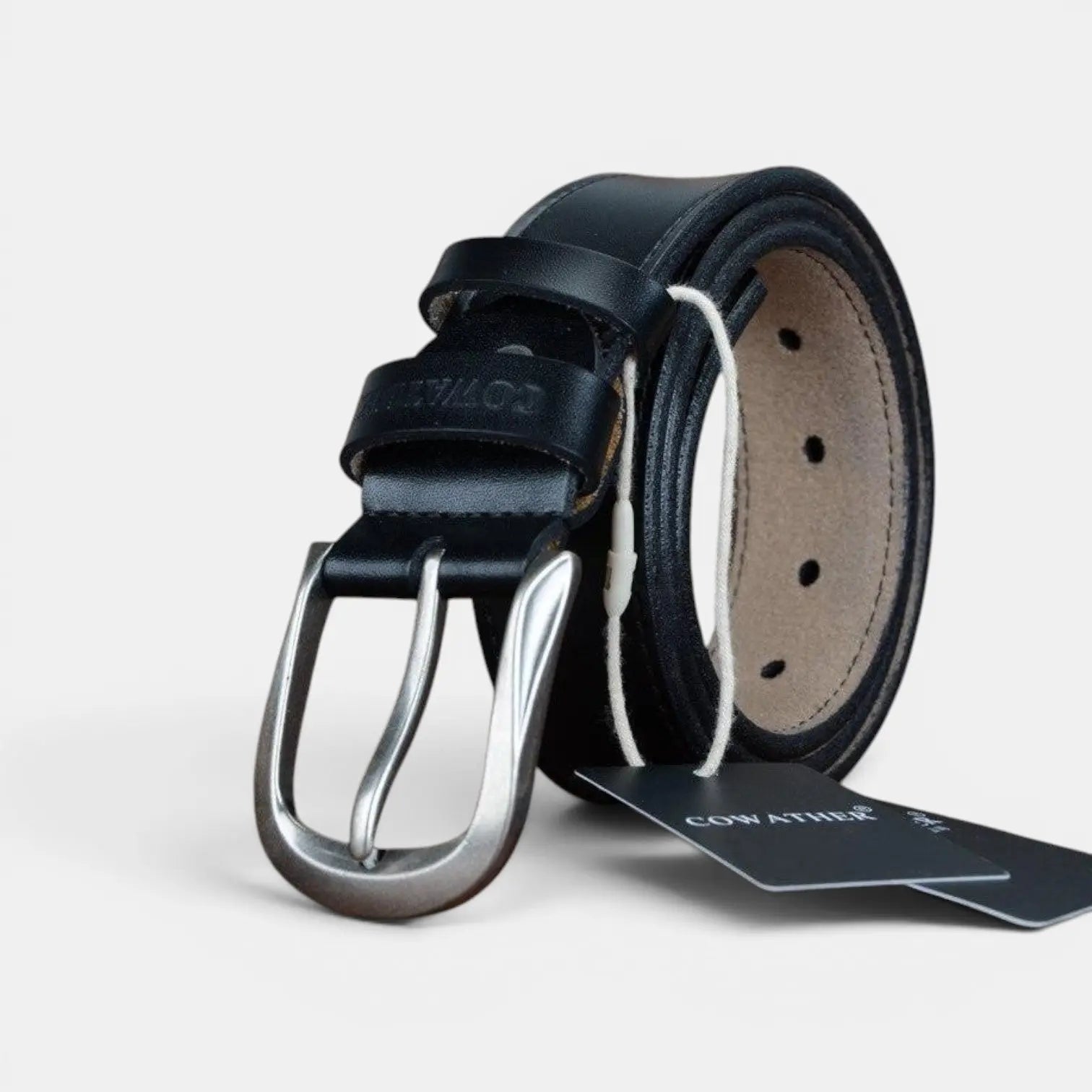 Men's Casual Cowboy Leather Belt Silver Buckle | Cowvex | Beltary