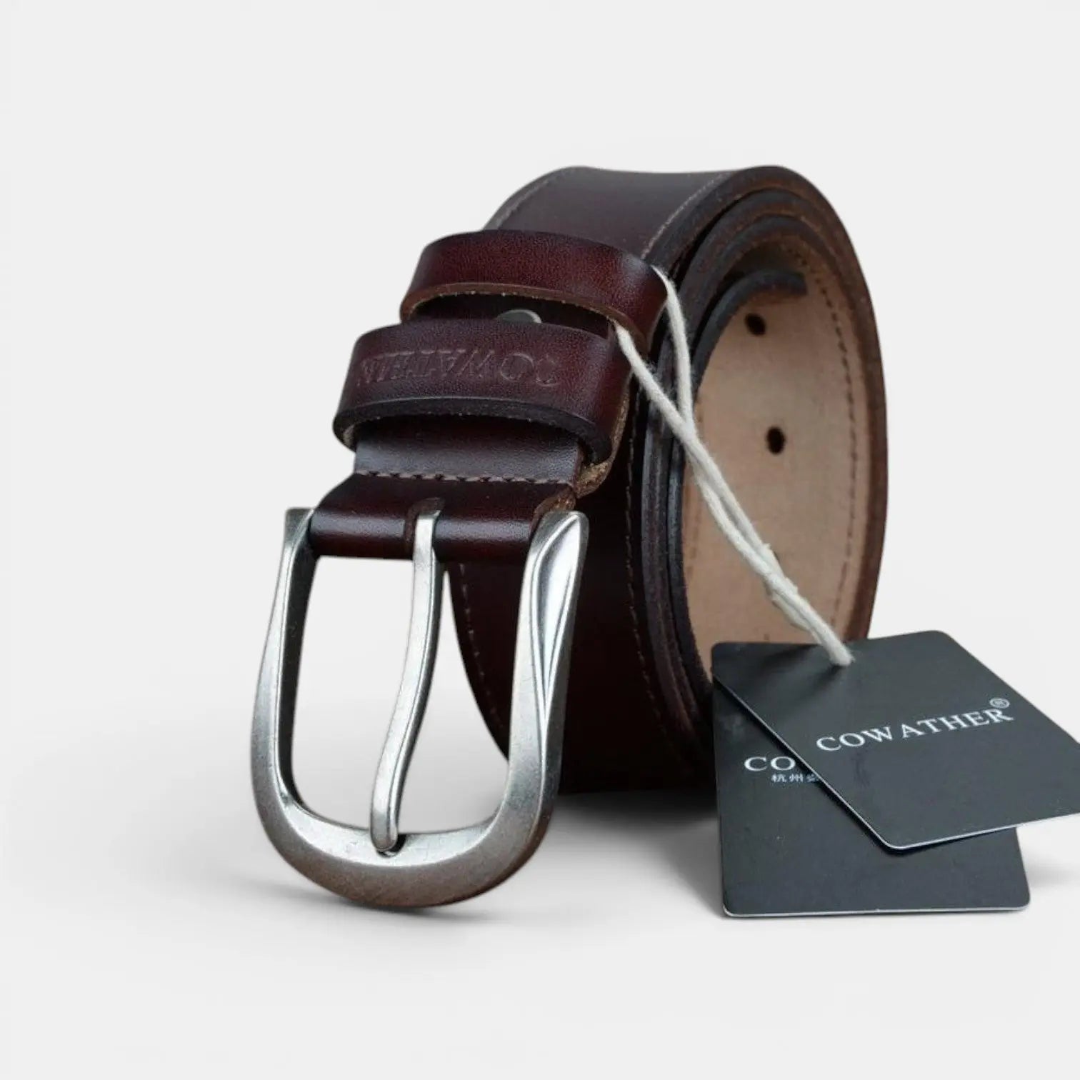 Men's Casual Cowboy Leather Belt Silver Buckle | Cowvex | Beltary