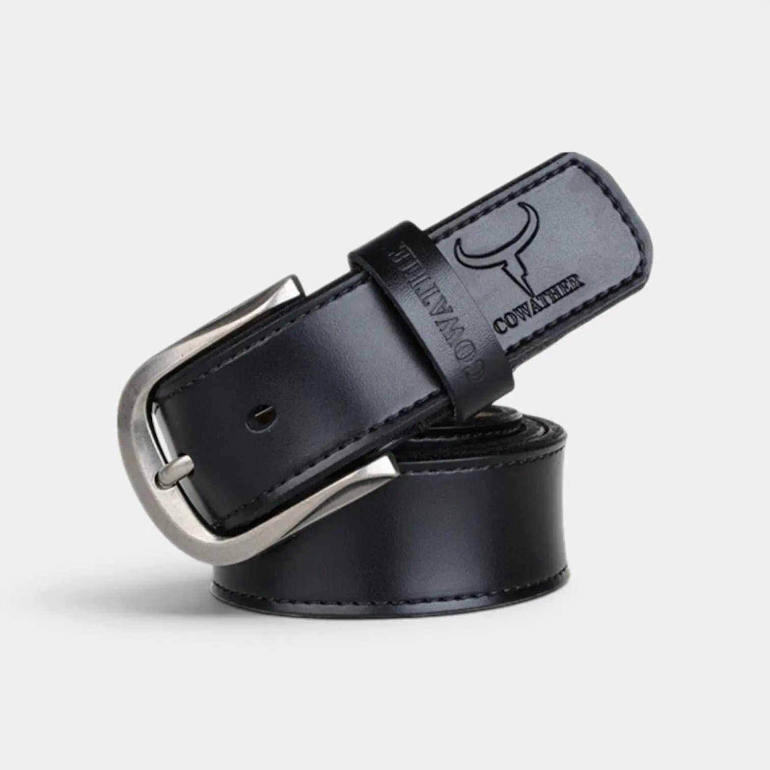 Men's Casual Cowboy Leather Belt Silver Buckle | Cowvex | Beltary