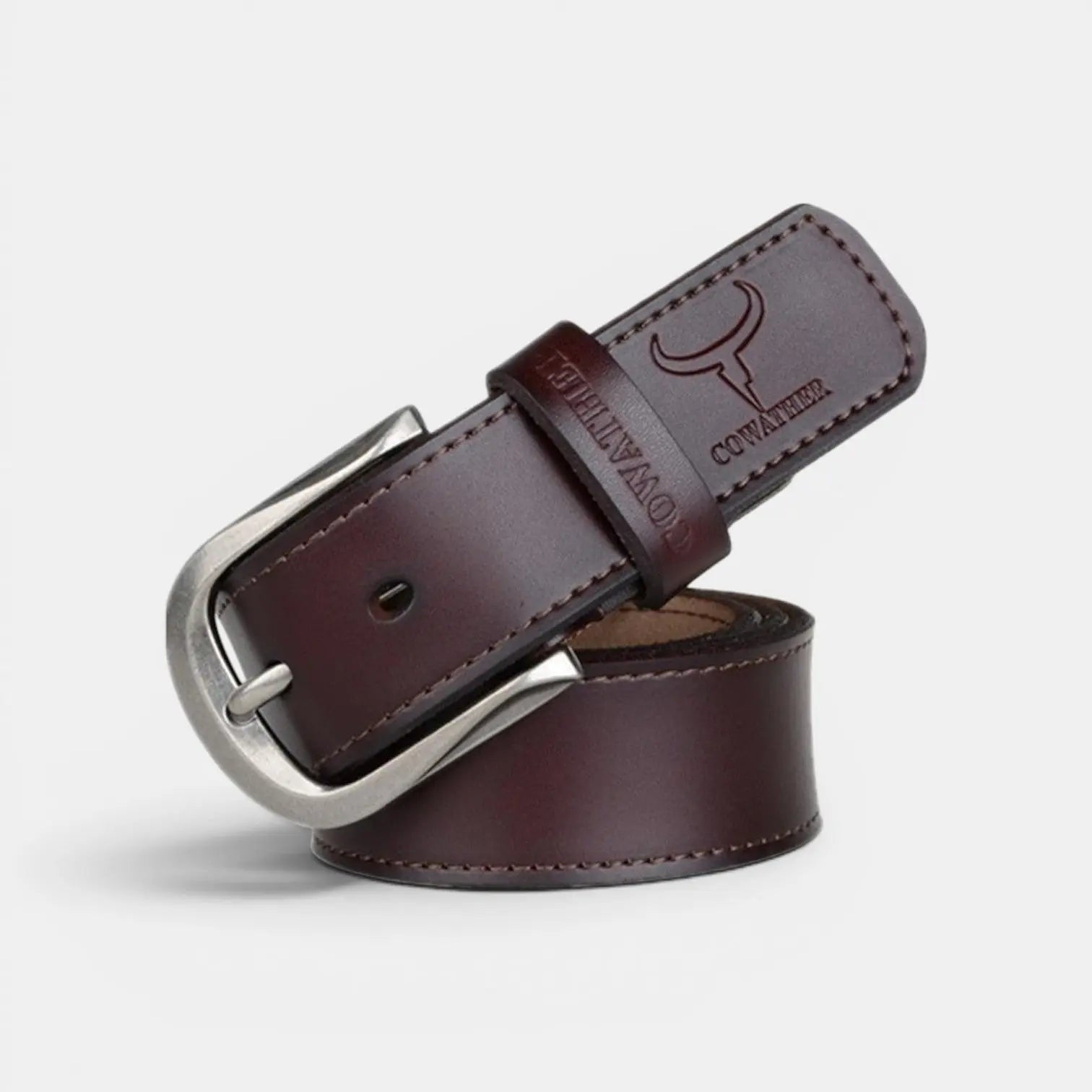 Men's Casual Cowboy Leather Belt Silver Buckle | Cowvex | Beltary