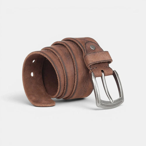 Men's Casual Full Grain Leather Belt Vintage Look | Mirvex | Beltary