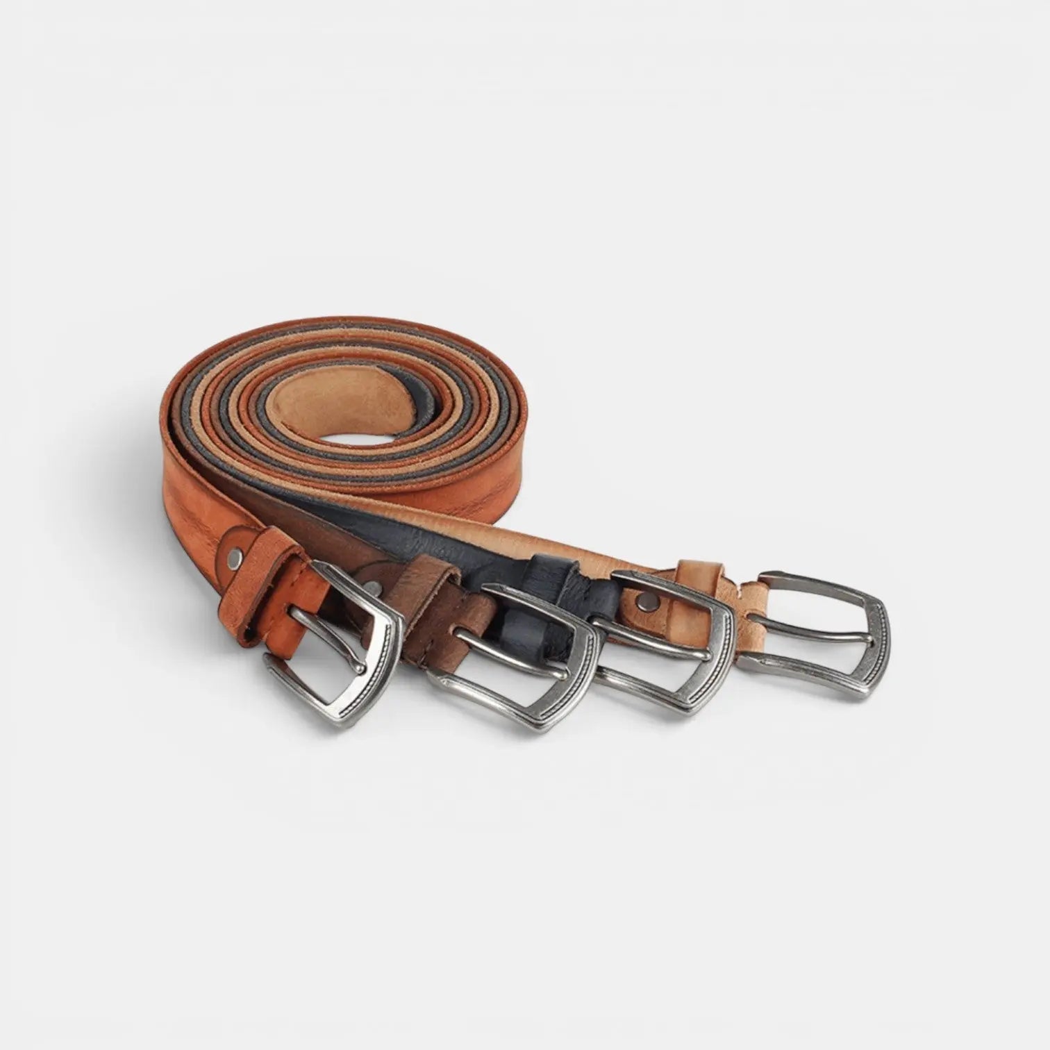 Men's Casual Full Grain Leather Belt Vintage Look | Mirvex | Beltary