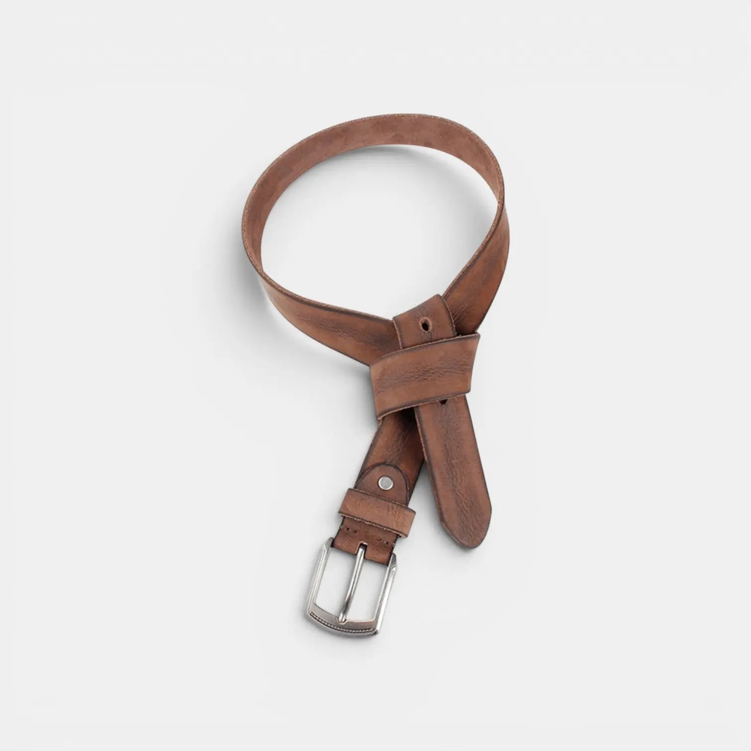 Men's Casual Full Grain Leather Belt Vintage Look | Mirvex | Beltary