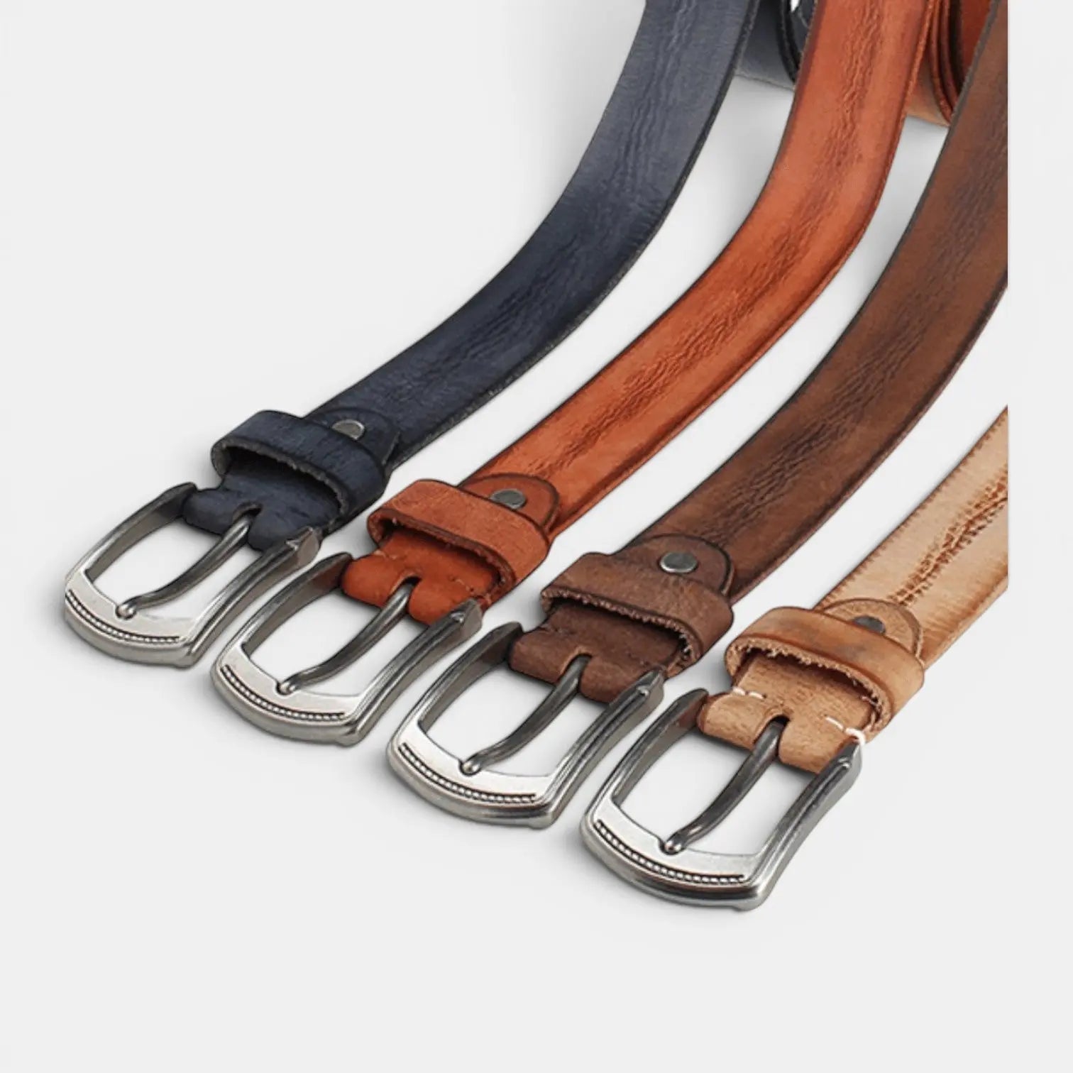 Men's Casual Full Grain Leather Belt Vintage Look | Mirvex | Beltary