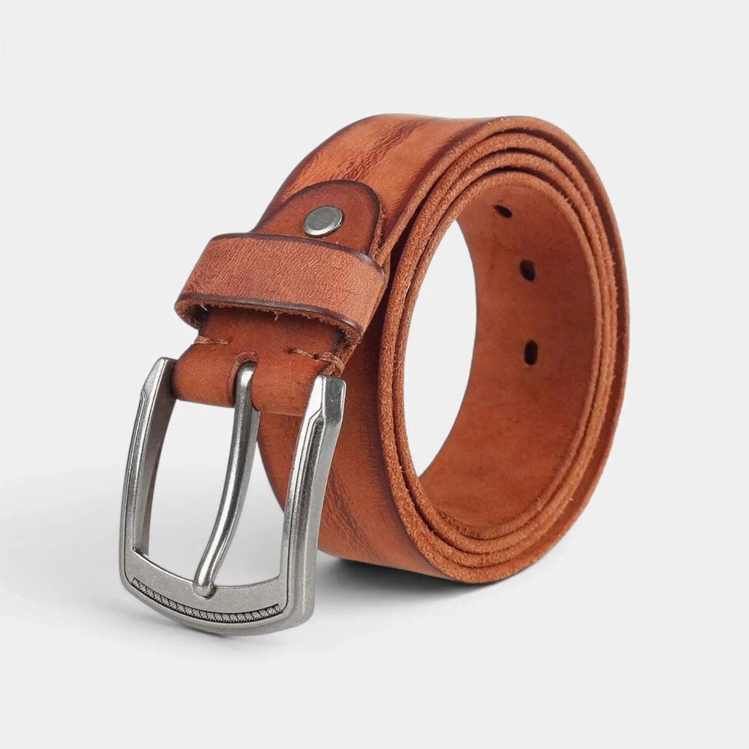 Men's Casual Full Grain Leather Belt Vintage Look | Mirvex | Beltary