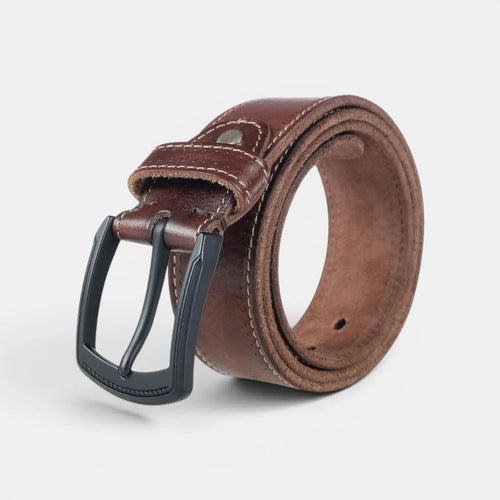 Men's Casual Full Grain Leather Belt with Light Stitching | Kalvex | Beltary