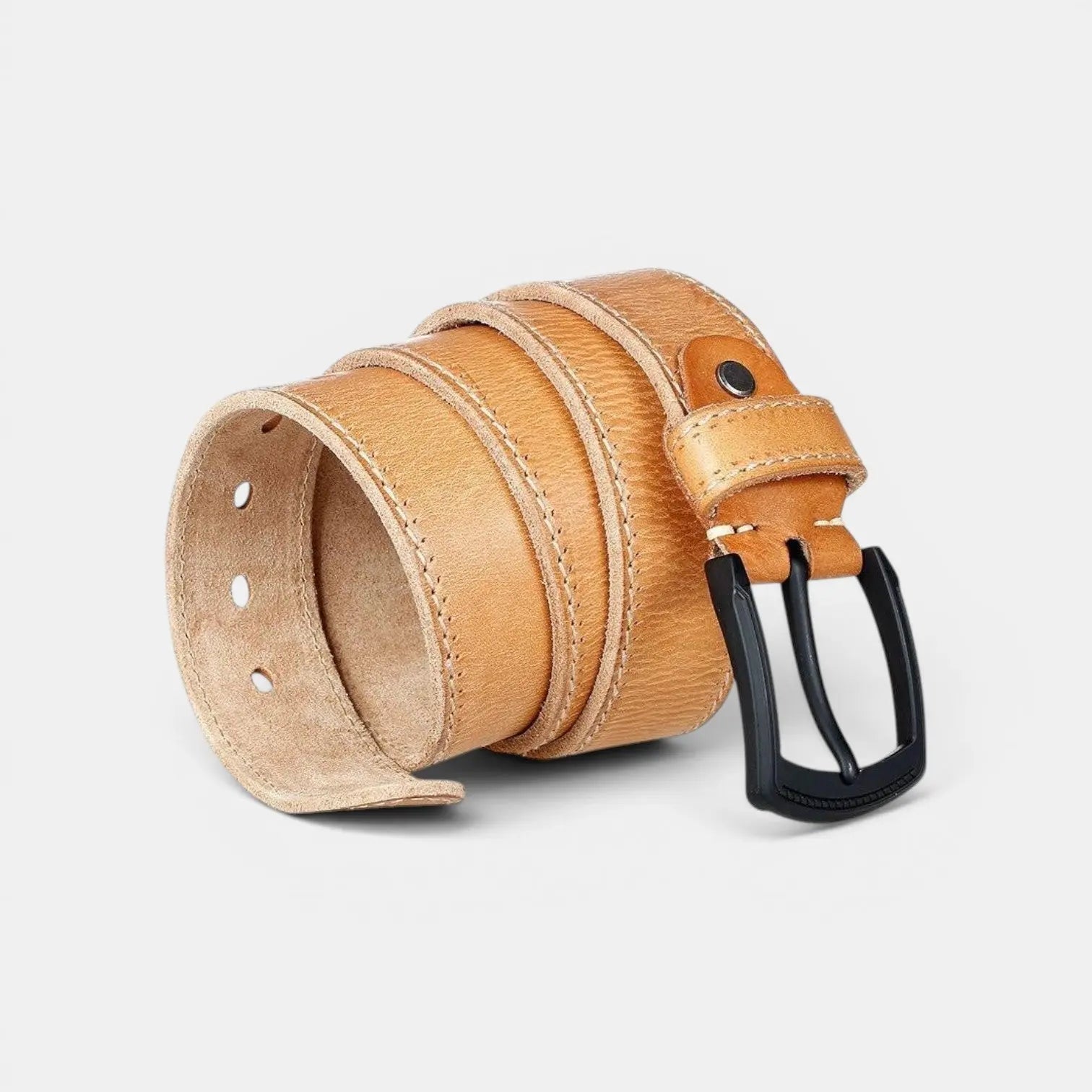 Men's Casual Full Grain Leather Belt with Light Stitching | Kalvex | Beltary