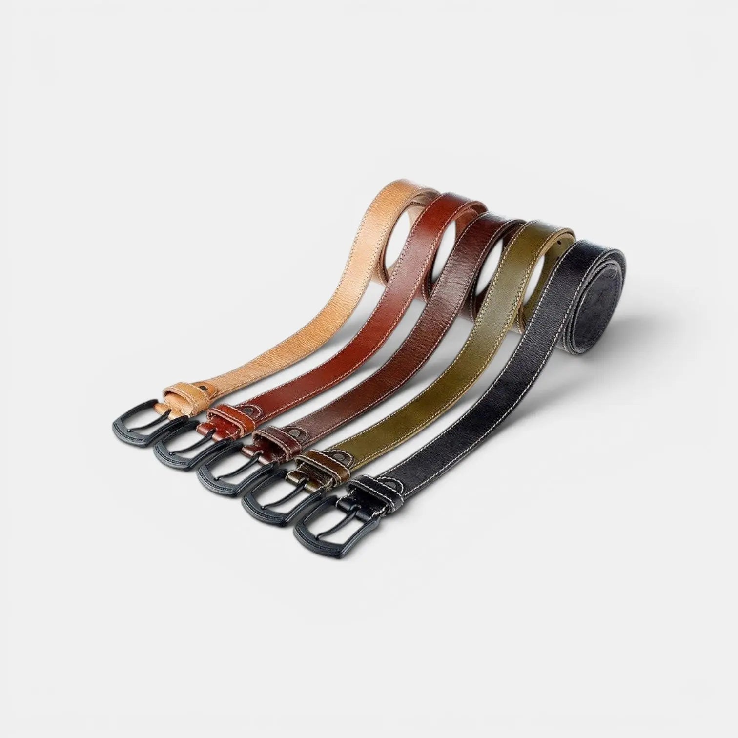 Men's Casual Full Grain Leather Belt with Light Stitching | Kalvex | Beltary