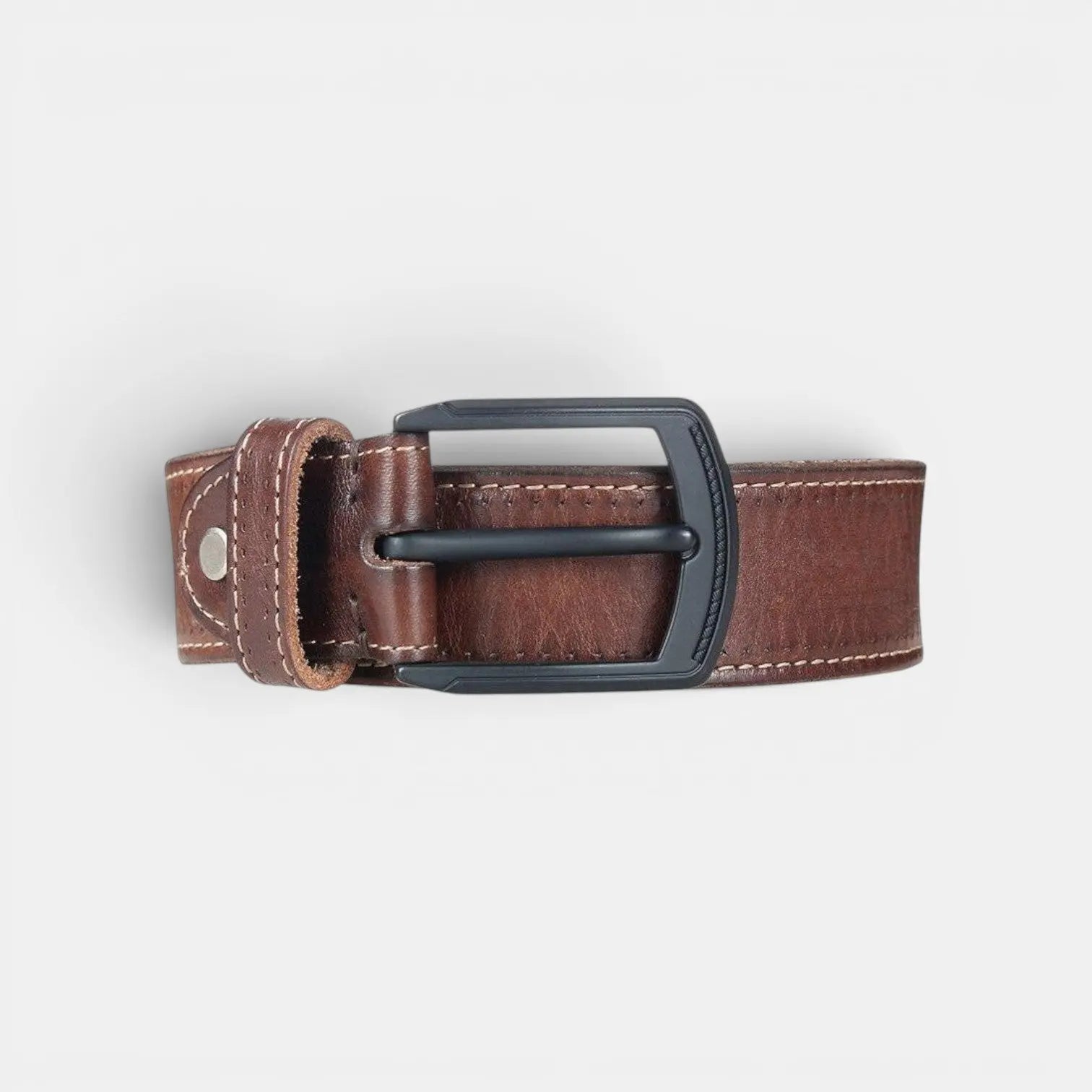 Men's Casual Full Grain Leather Belt with Light Stitching | Kalvex | Beltary