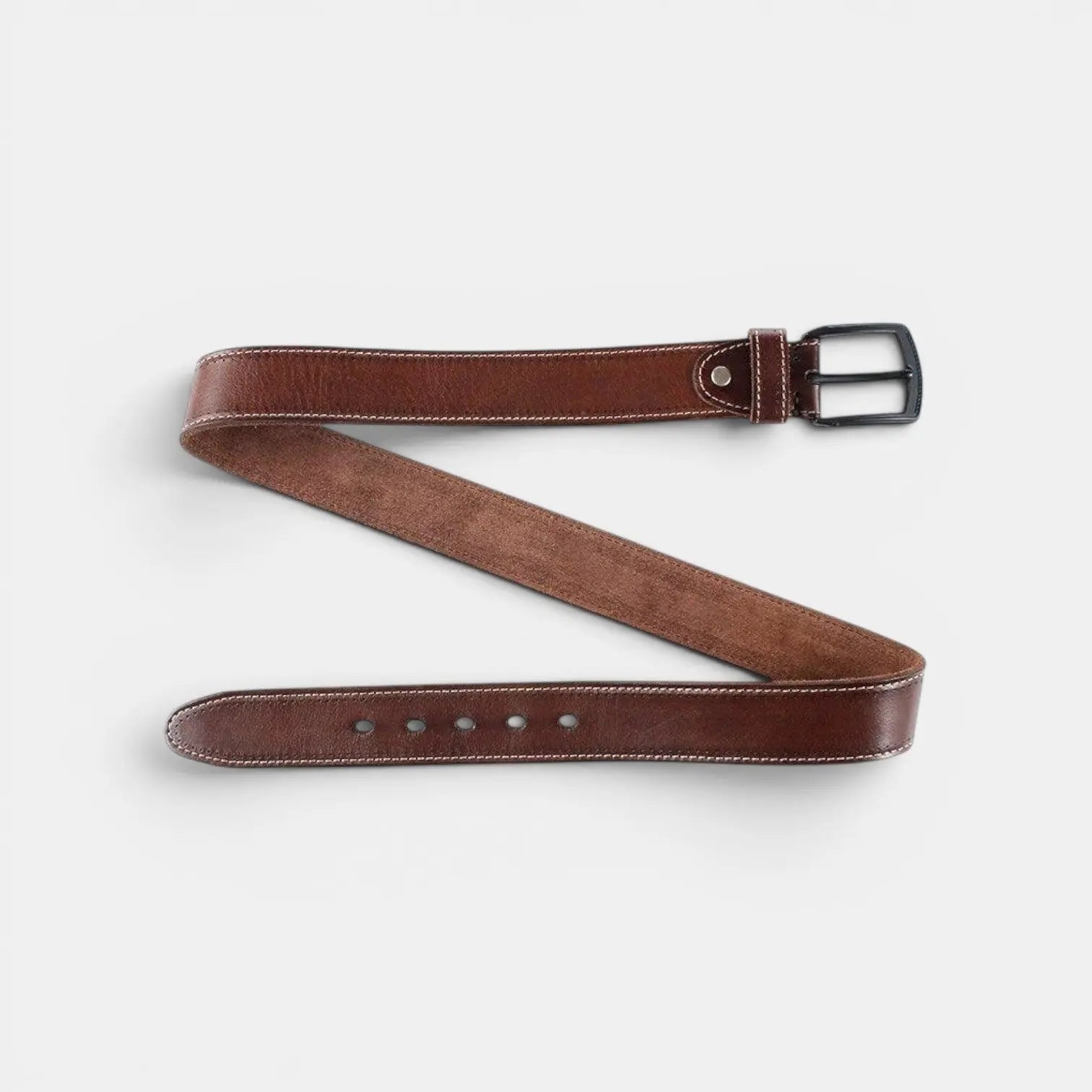 Men's Casual Full Grain Leather Belt with Light Stitching | Kalvex | Beltary