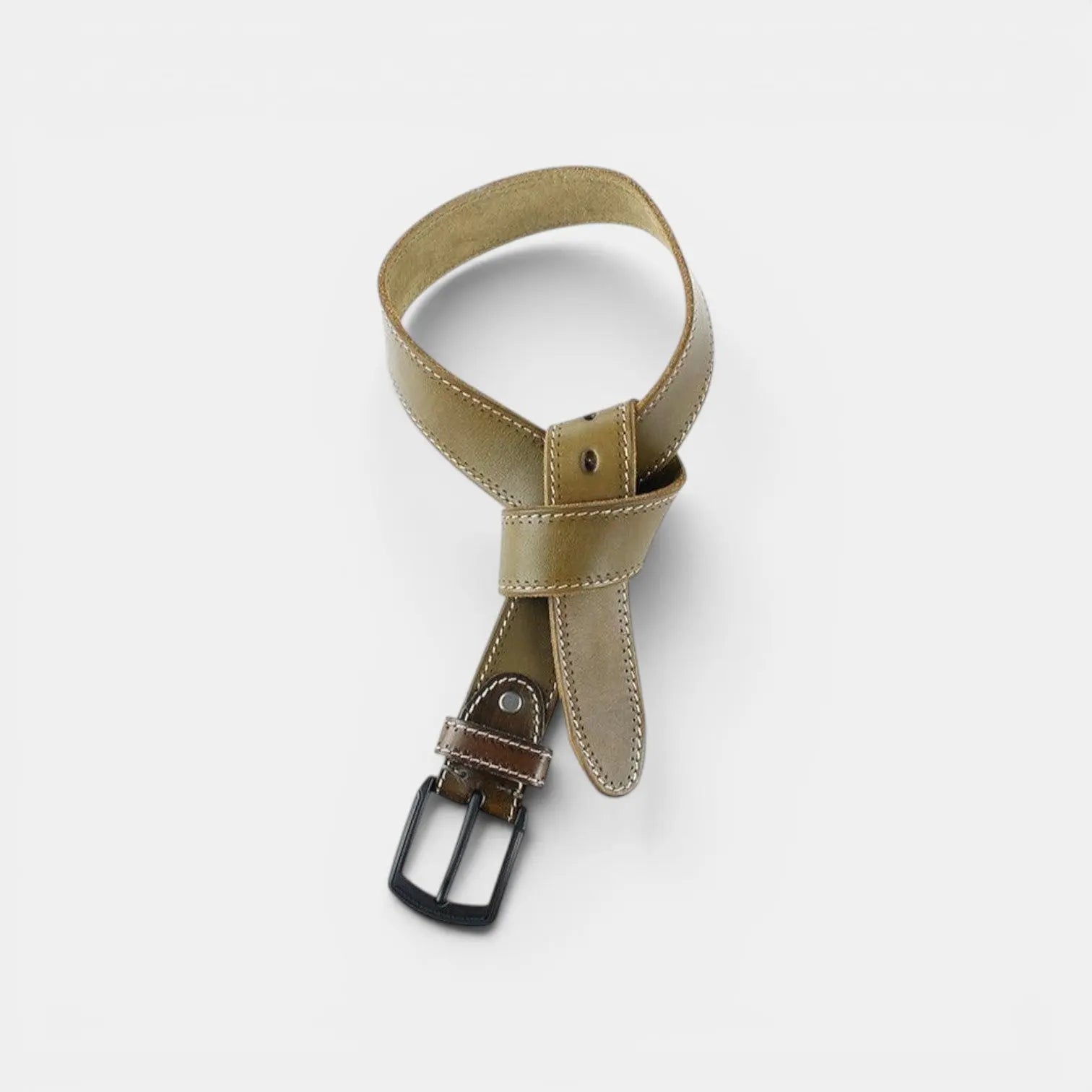 Men's Casual Full Grain Leather Belt with Light Stitching | Kalvex | Beltary