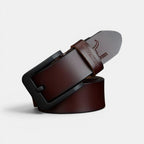 Men's Casual Leather Belt Black Pin Buckle Jean | Nalvex | Beltary