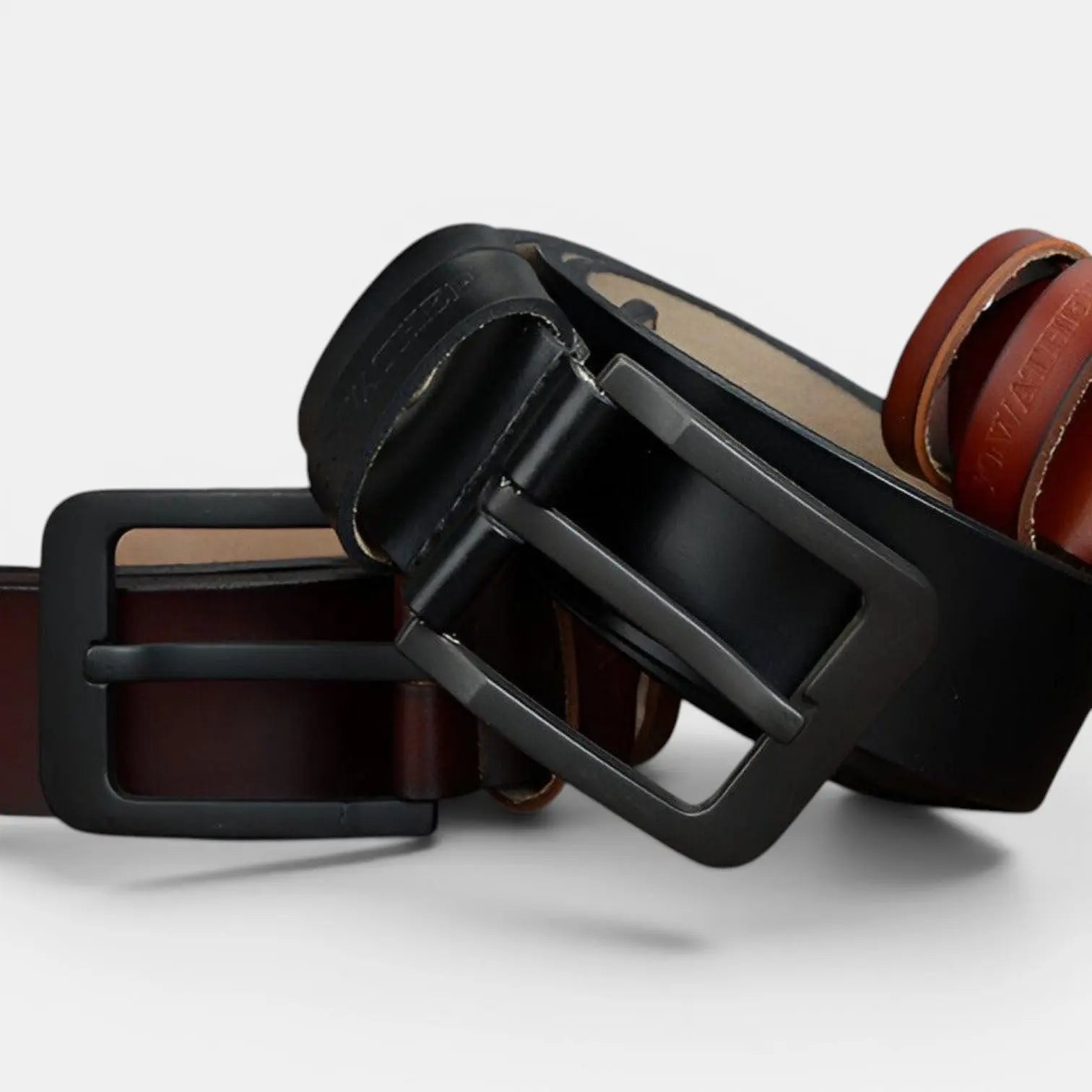 Men's Casual Leather Belt Black Pin Buckle Jean | Nalvex | Beltary