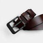 Men's Casual Leather Belt Black Pin Buckle Jean | Nalvex | Beltary