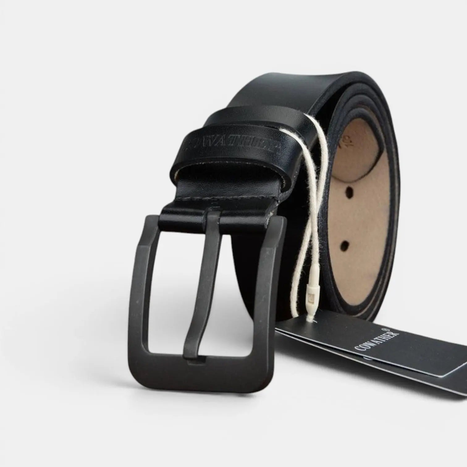 Men's Casual Leather Belt Black Pin Buckle Jean | Nalvex | Beltary