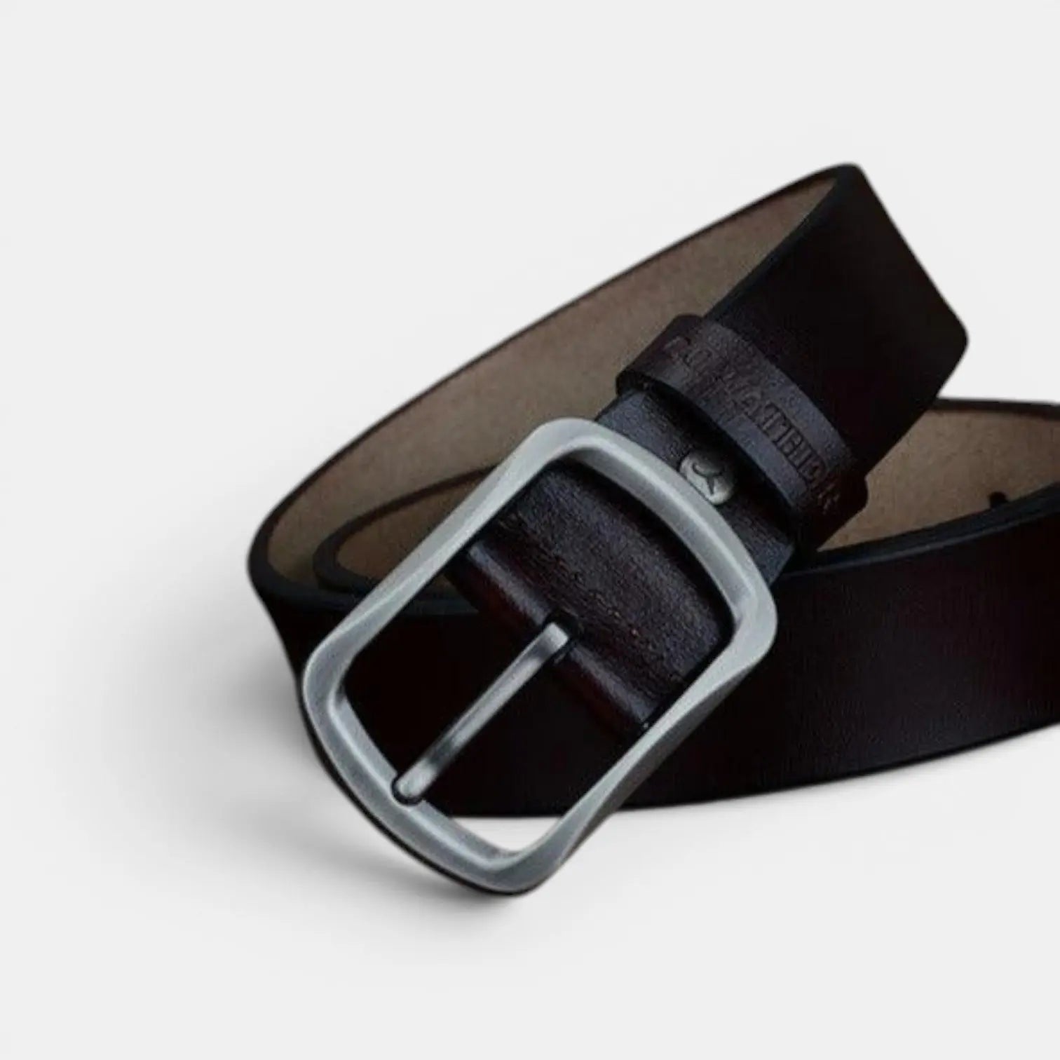 Men's Casual Leather Belt Rounded Pin Buckle | Carvox | Beltary
