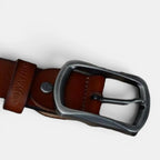 Men's Casual Leather Belt Rounded Pin Buckle | Carvox | Beltary