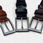 Men's Casual Leather Belt Silver Pin Buckle | Galven | Beltary