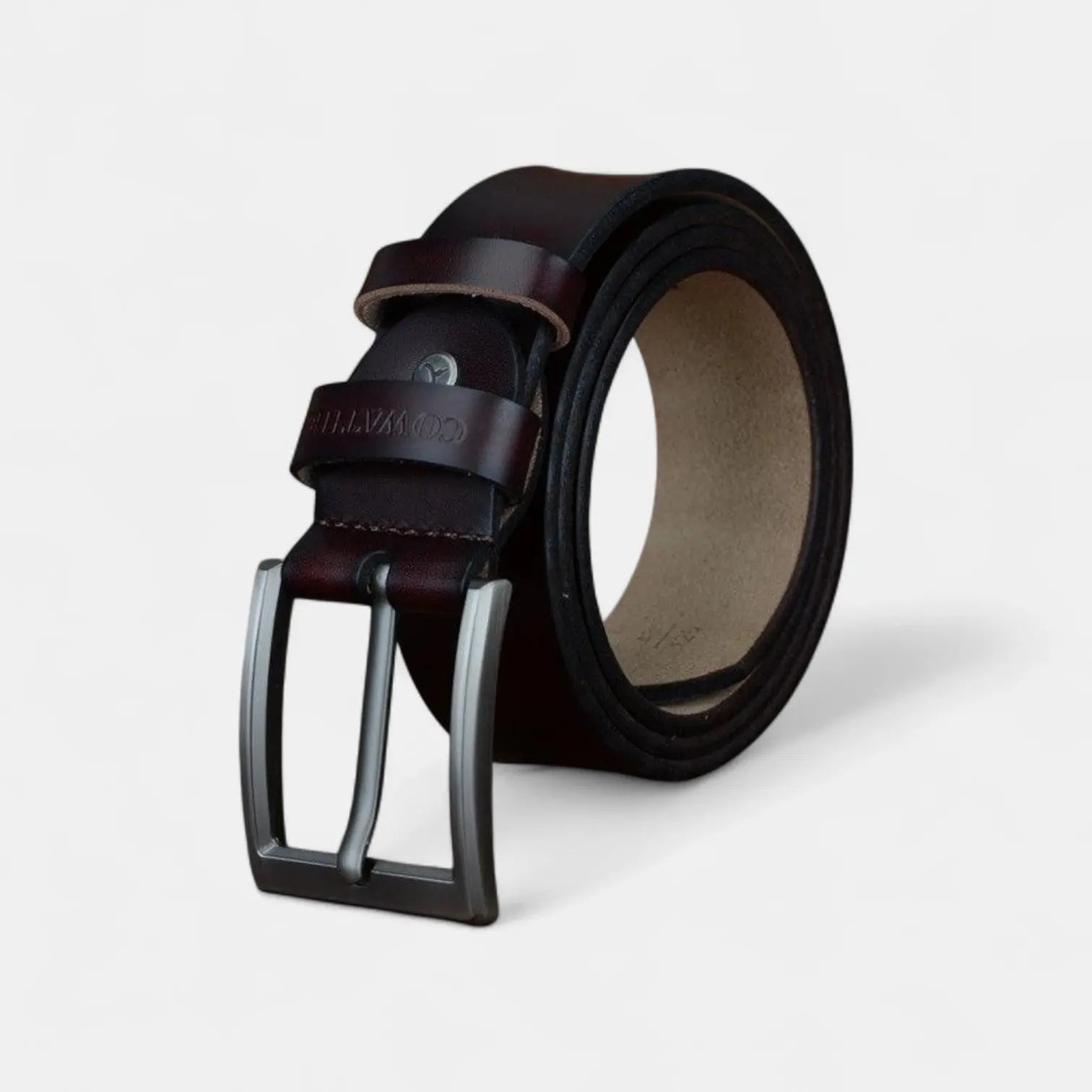 Men's Casual Leather Belt Silver Pin Buckle | Galven | Beltary