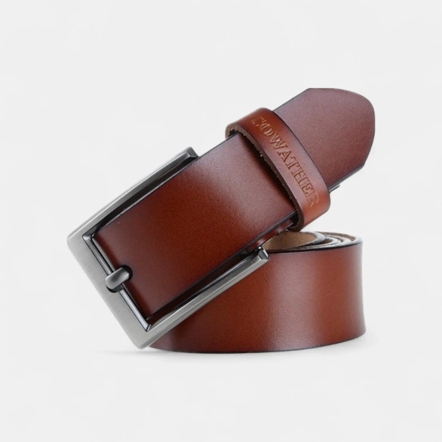 Men's Casual Leather Belt Silver Pin Buckle | Galven | Beltary