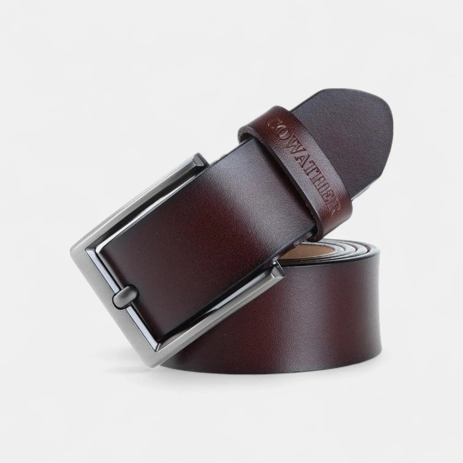 Men's Casual Leather Belt Silver Pin Buckle | Galven | Beltary
