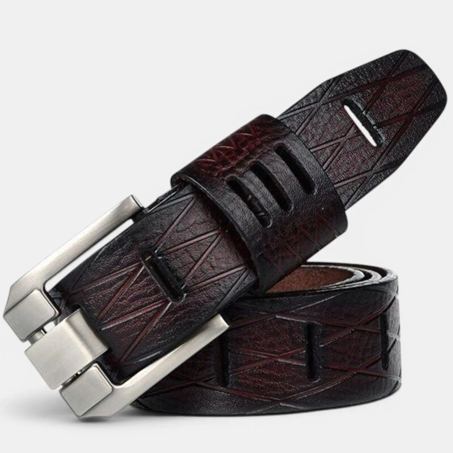 Men's Casual Textured Leather Belt Pin Buckle | Baltrex | Beltary