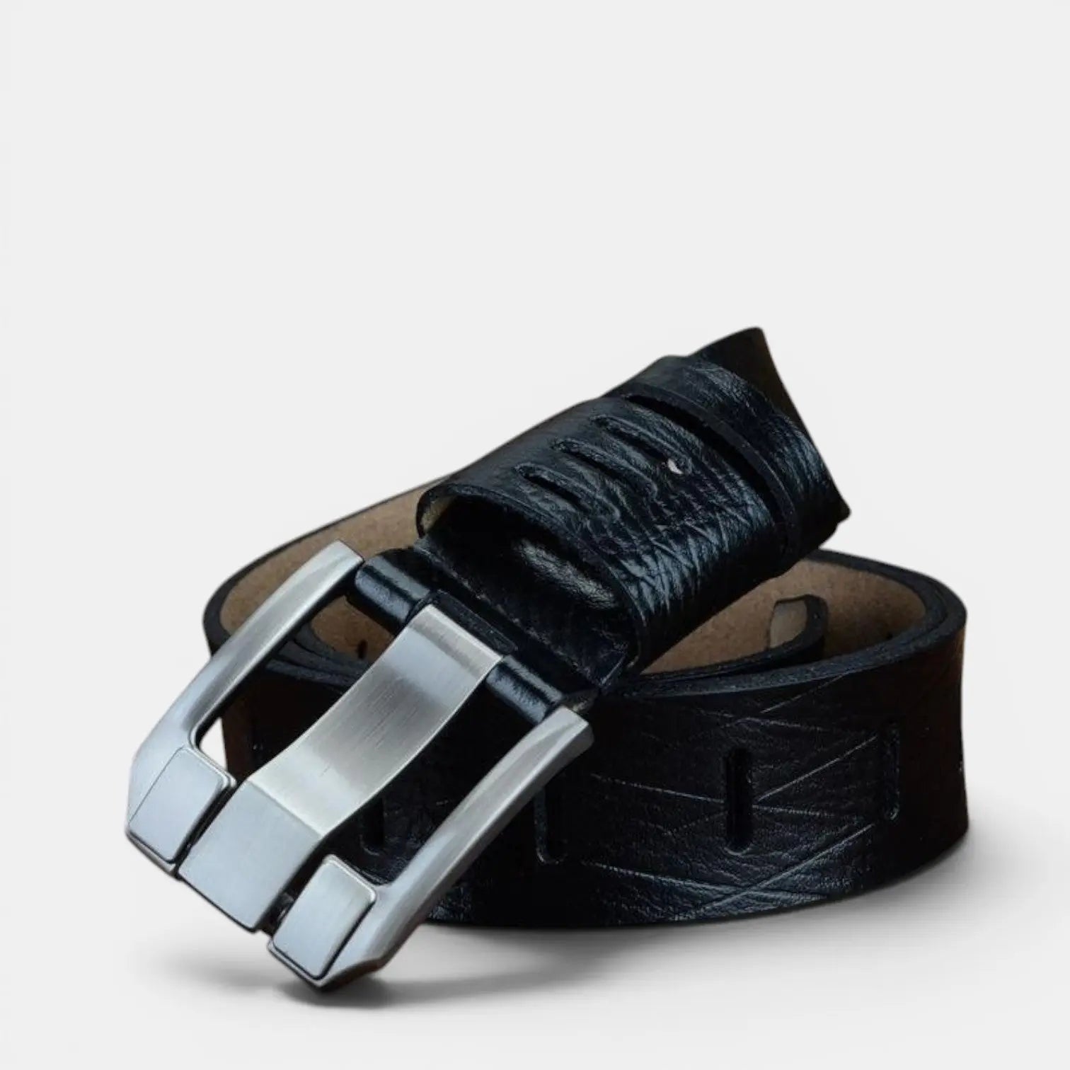 Men's Casual Textured Leather Belt Pin Buckle | Baltrex | Beltary