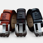 Men's Casual Textured Leather Belt Pin Buckle | Baltrex | Beltary