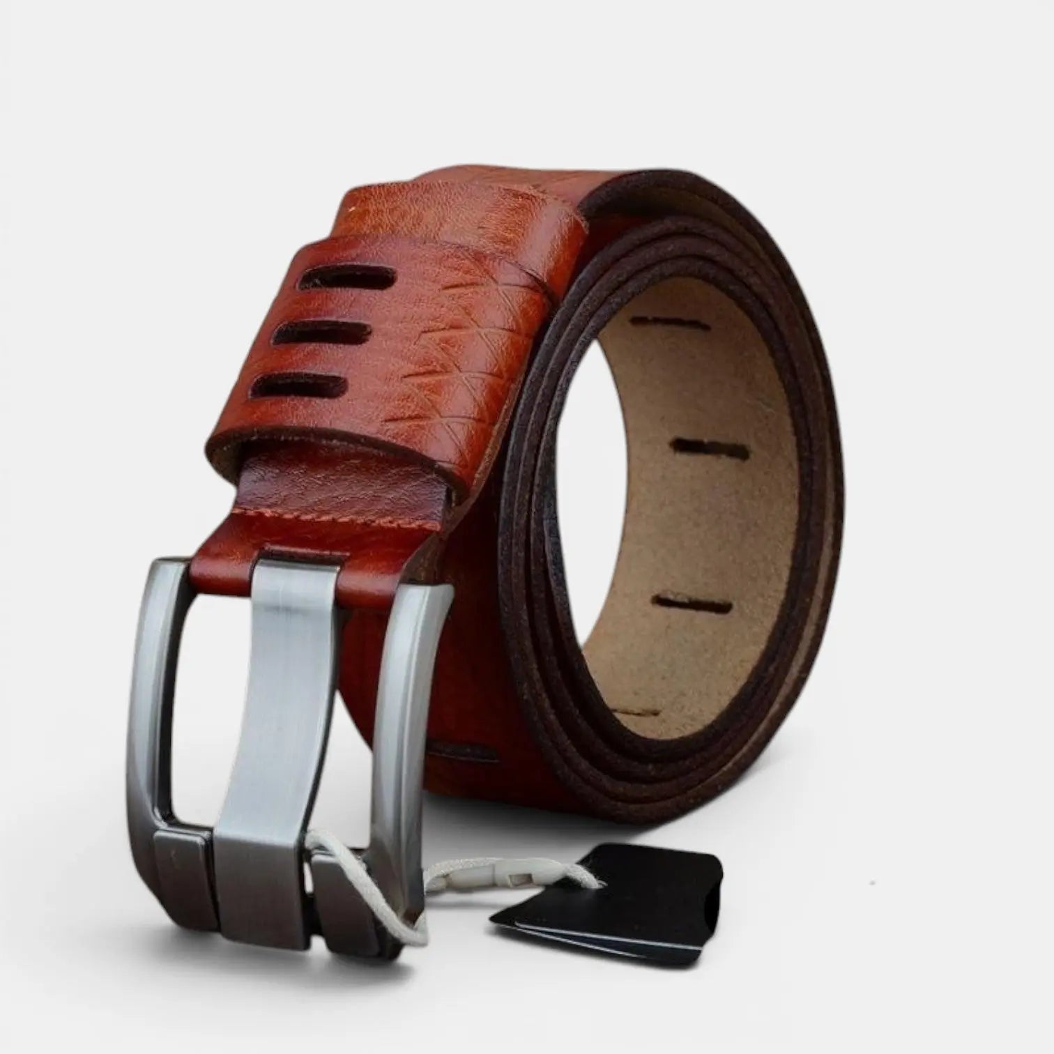 Men's Casual Textured Leather Belt Pin Buckle | Baltrex | Beltary