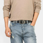 Men's Casual Vintage Look Leather Belt Pin Buckle | Telvax | Beltary