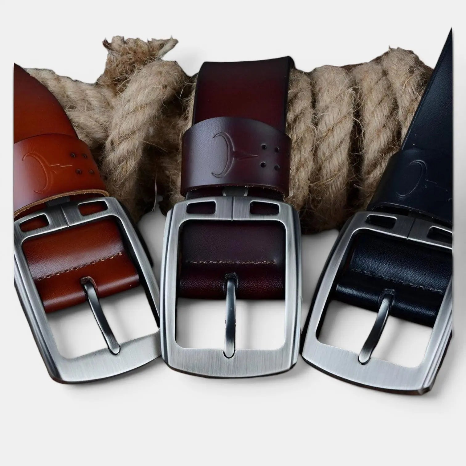 Men's Casual Vintage Look Leather Belt Pin Buckle | Telvax | Beltary